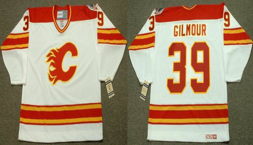 2019 Men Calgary Flames 39 Gilmour white CCM NHL jerseys